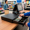 Cajón de Dinero Metálico Qian Automático 5 Billetes y 8 Monedas Conexión RJ11 para Punto de Venta Seguro