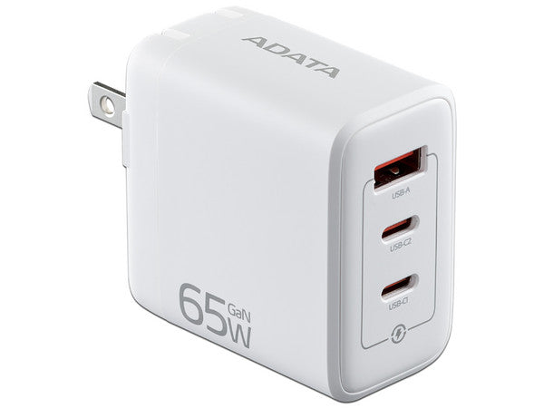 Cargador De Pared Adata Usb 65W,Usb-C Blanco CHARGERU-0653-QCPDWH