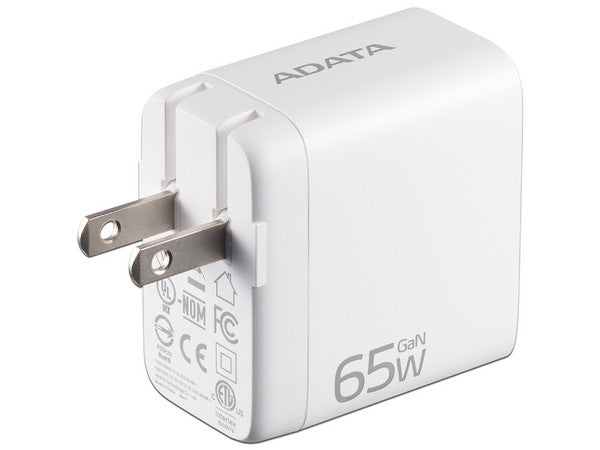 Cargador De Pared Adata Usb 65W,Usb-C Blanco CHARGERU-0653-QCPDWH