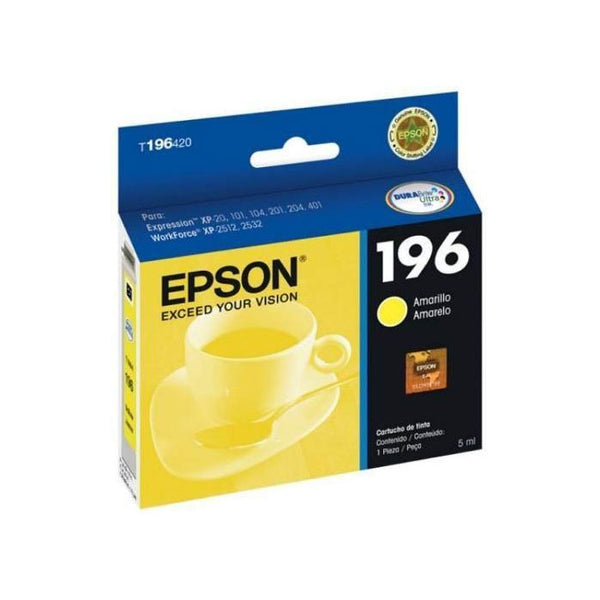 Cartucho Epson T196 Amarillo Para Xp-401 411 7Ml T196420-Al