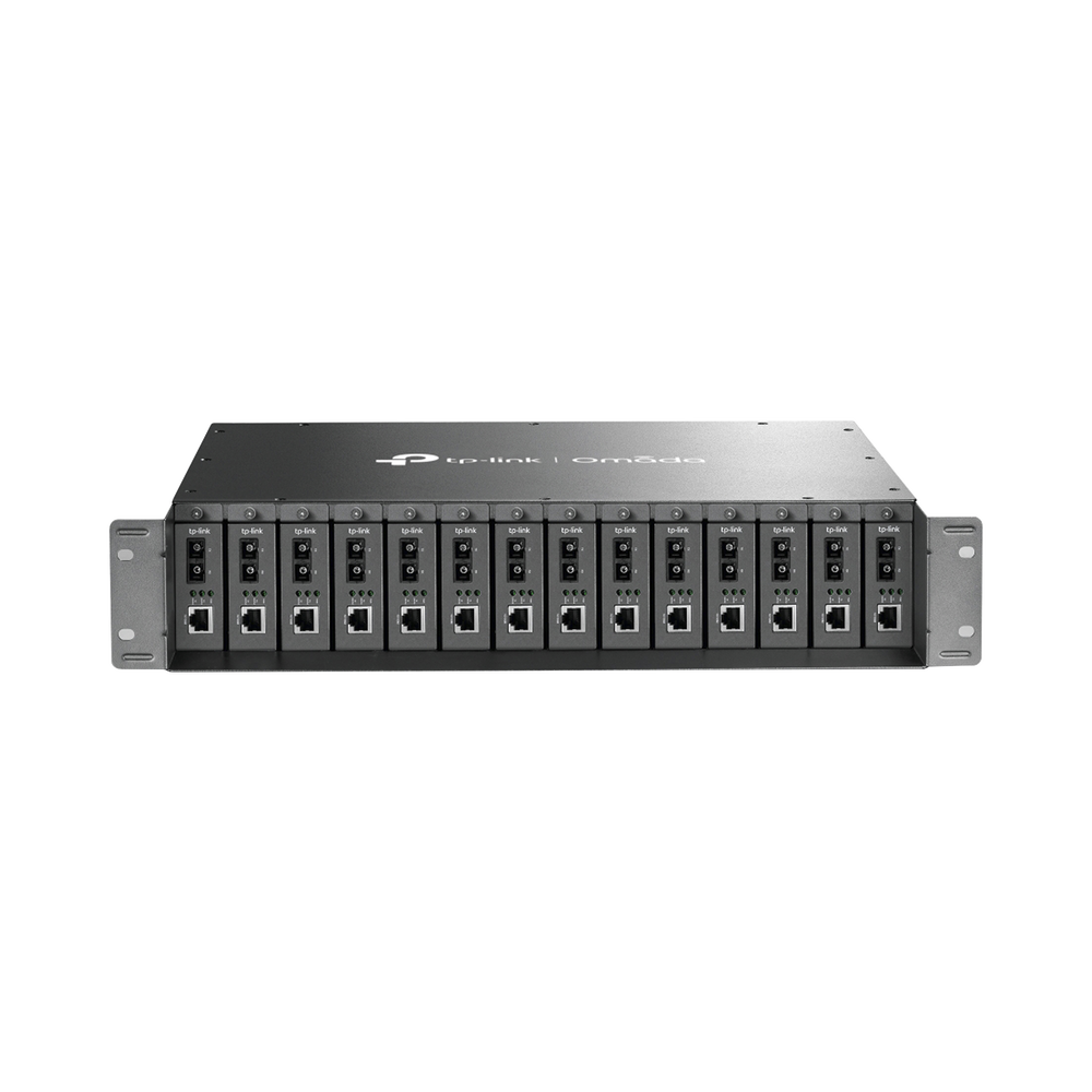 Chasis para Montaje en Rack de 14 bahías / Soporta Convertidores de Fibra Óptica TP-Link
