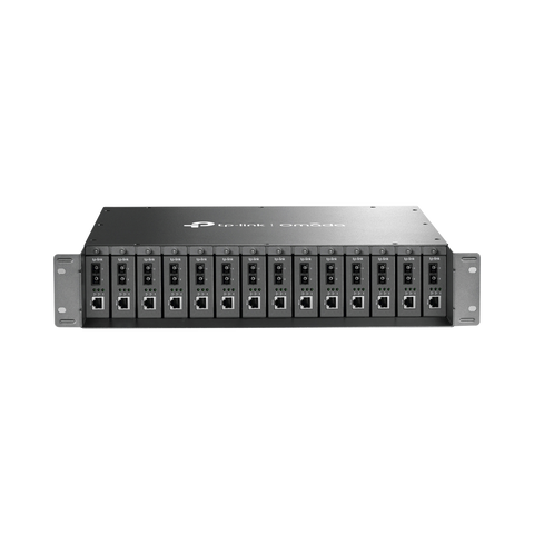 Chasis para Montaje en Rack de 14 bahías / Soporta Convertidores de Fibra Óptica TP-Link