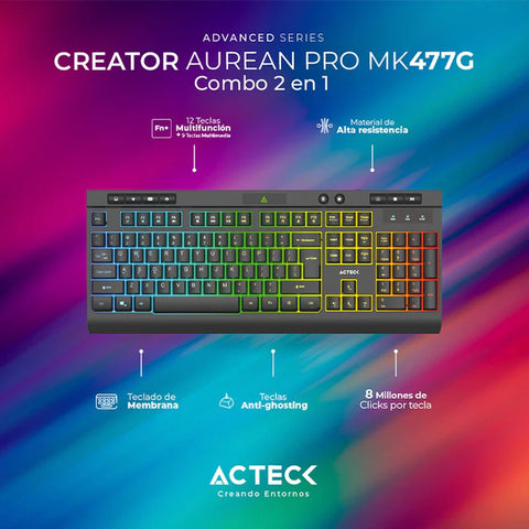 Combo Acteck 2 En 1 Alamrico Aurean Mk477G Diseño Gamer AC-936750