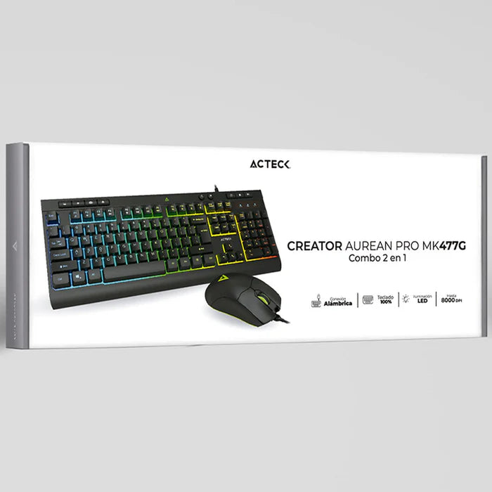 Combo Acteck 2 En 1 Alamrico Aurean Mk477G Diseño Gamer AC-936750