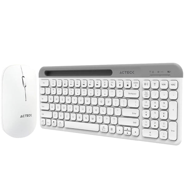 Combo Acteck Silk Mk720 2-1 Ergonomico, Inalambrico, Usb, Blanco (AC-936262)