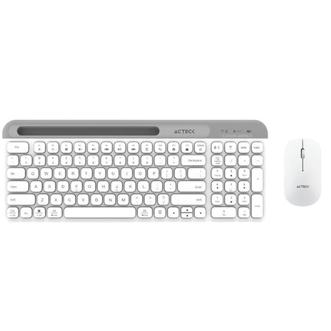 Combo Acteck Silk Mk720 2-1 Ergonomico, Inalambrico, Usb, Blanco (AC-936262)