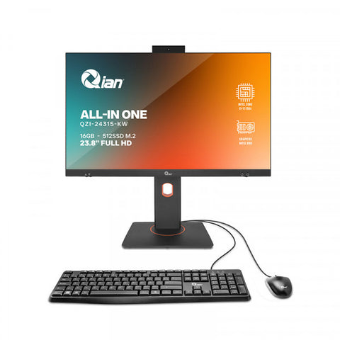 Computadora All In One Qian 24", Intel Core i3, Ram 16Gb, Almacenamiento 512Gb, Windows 11 Pro Trial - (Qzi-24315-Kw)
