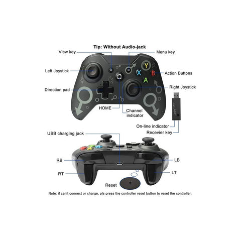 Control Inalambrico Usb N-1, Compatible Con Xbox One, Ps3 , Pc 2.4G, Dual Motor Negro