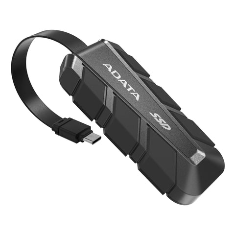 SSD Externo ADATA SC740 1TB Negro - USB Tipo C con Resistencia Militar Anticaídas - Resguardo Blindado de Gran Capacidad - Nuevo