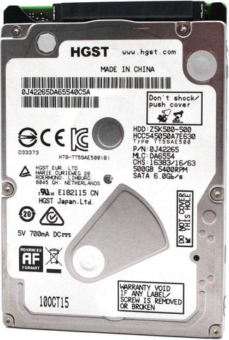 Disco Duro Hitachi CINEMASTAR Z5K500 - 2.5 pulgadas - 500GB - SATA -