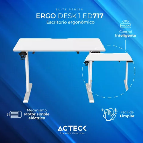 Escritorio Ergonomico Altura Ajustable AC-937306 Acteck Blanco