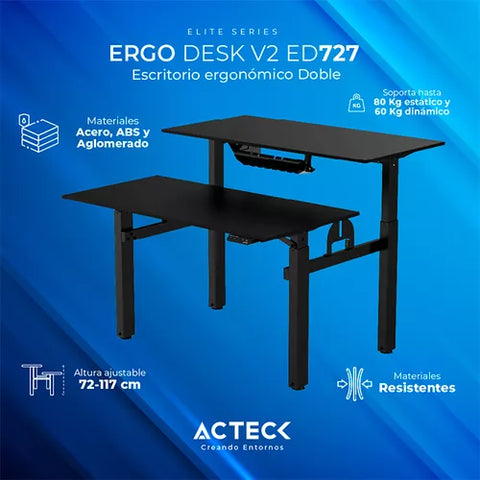 Escritorio Ergonomico Acteck Doble Ajuste Ergodesk V2 Ed727