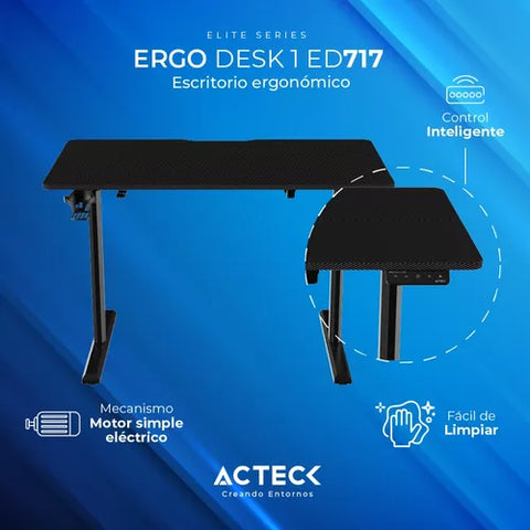Escritorio Ergonomico Altura Ajustable Ac-937290 Acteck Negro