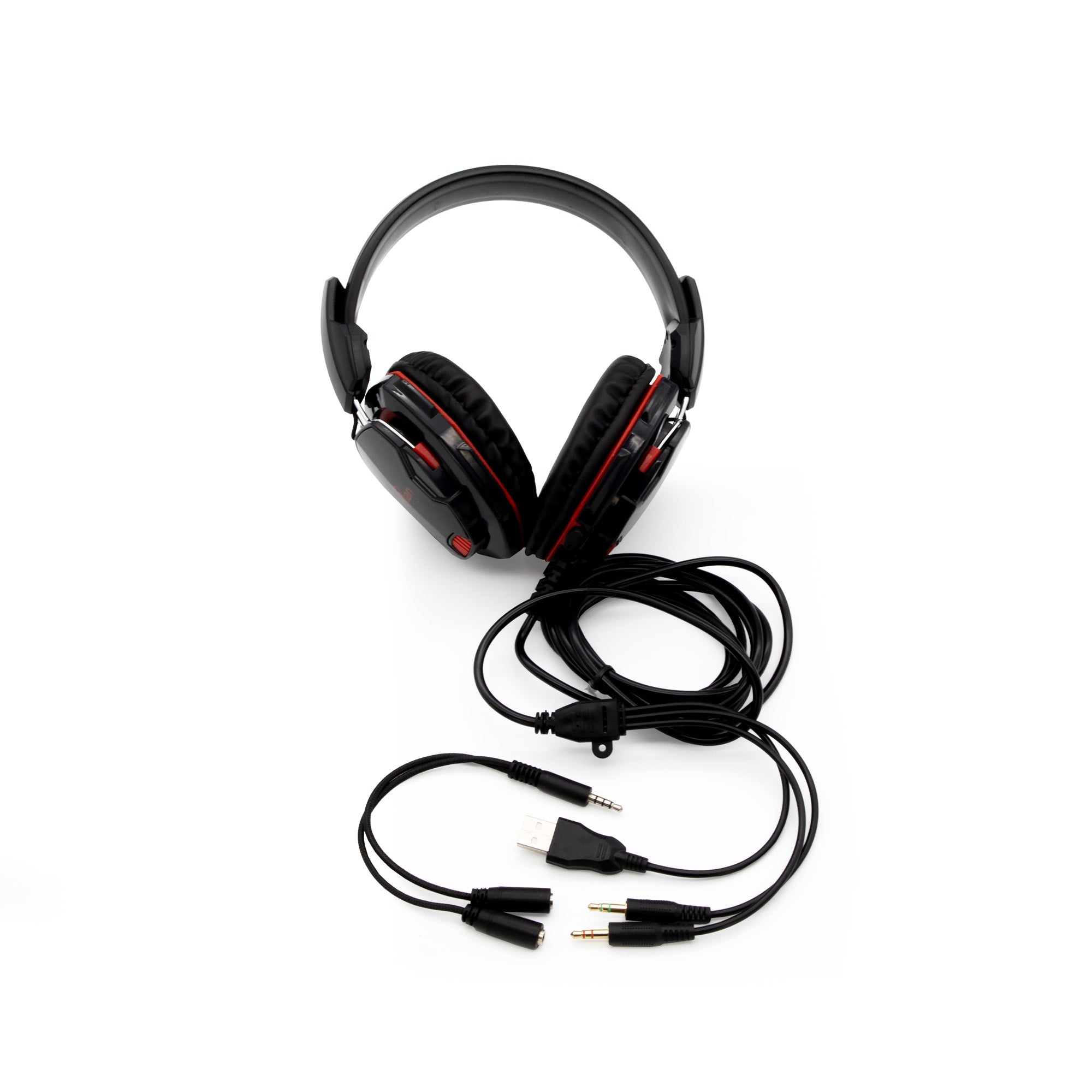 Diadema Yeyian Yh2000 Tempest Led, 3.5mm, Pc, Cons, Usb, Con Microfono Negro Con Rojo