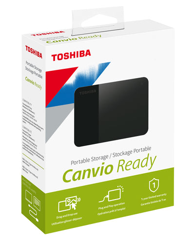 Disco Duro Externo Toshiba Canvio Ready 4Tb 2.5" Usb 3.2 Negro (Hdtp340Xk3Ca)