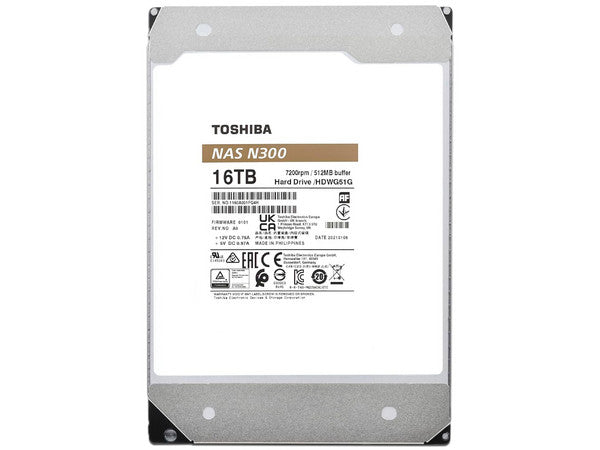 Disco Duro Interno Toshiba N300 16Tb 3.5" Nas 7200Rpm 512Mb (Hdwg51Gxzsta)