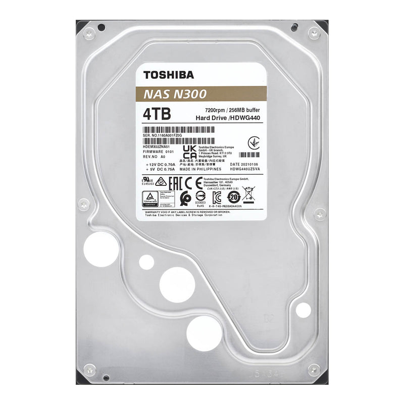 Disco duro Interno Toshiba N300 4Tb 3.5" 7200Rpm Nas 128Mb (Hdwg740Xzstc)