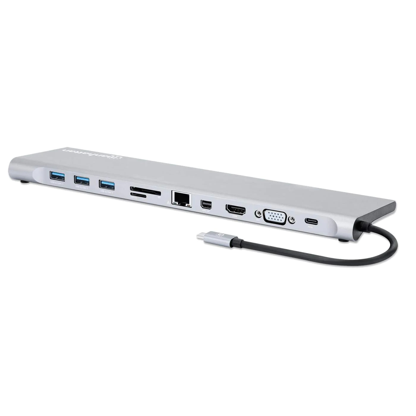 Docking Station Manhattan Usb-C 11 En 1 Con Mst Para 3 Monitores 130578