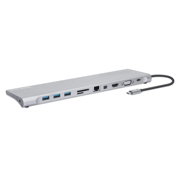 Docking Station Manhattan Usb-C 11 En 1 Con Mst Para 3 Monitores 130578