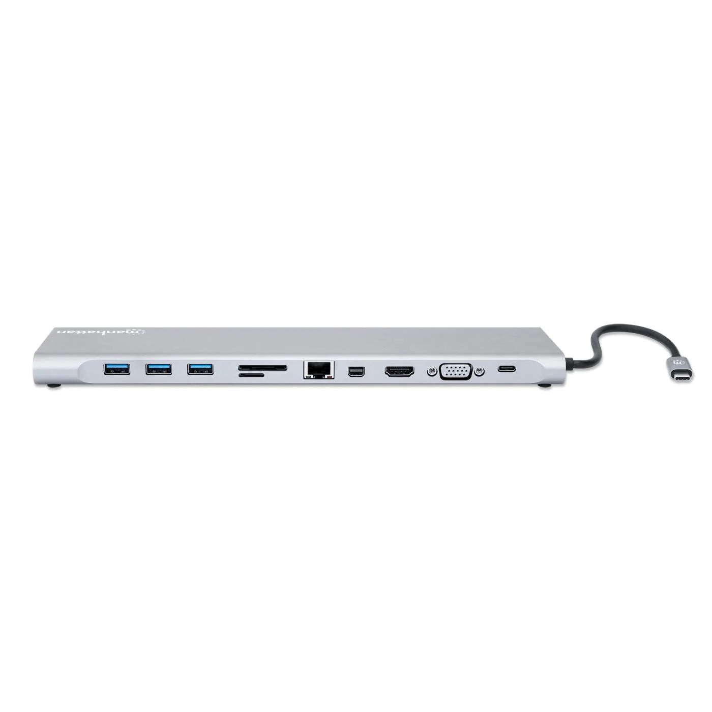 Docking Station Manhattan Usb-C 11 En 1 Con Mst Para 3 Monitores 130578