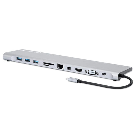 Docking Station Manhattan Usb-C 11 En 1 Con Mst Para 3 Monitores 130578