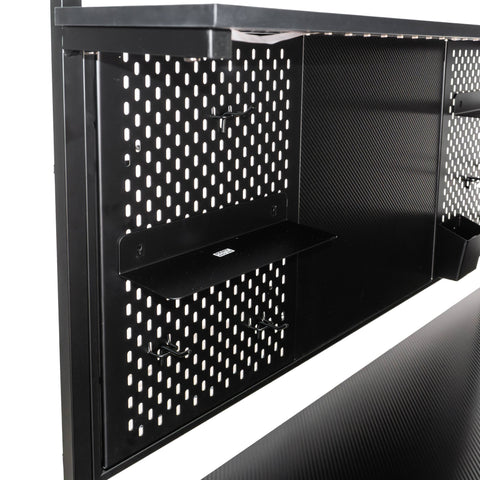 Escritorio Gamer Eléctrico Naceb NA-0647 Negro | Acabado Fibra de Carbono con Accesorios | Altura Ajustable para Máximo Confort