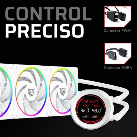 Enfriamiento Liquido Balam Rush 360 Hydrox Expert Hyx36 White Br-941839