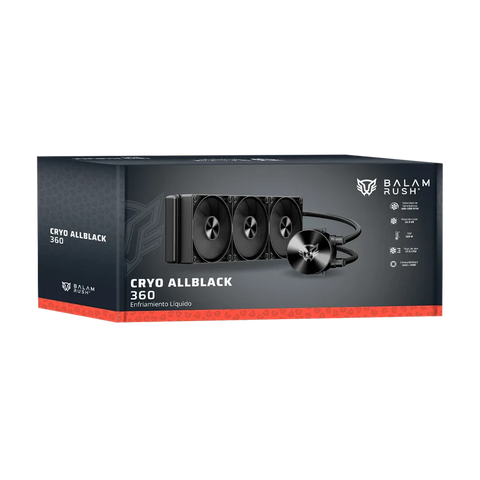 Enfriamiento Líquido Balam Rush Cryo All Black 360mm Alto Rendimiento Negro