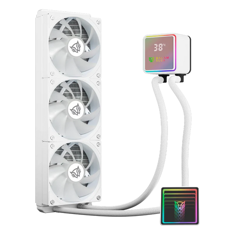 Enfriamiento Líquido Balam Rush Cryo Prism 360mm ARGB Alto Rendimiento Blanco