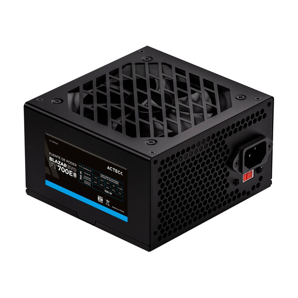Fuente De Poder Acteck Atx 700w 24 Pin 2 S-Ata Blazar Negro Es-05004