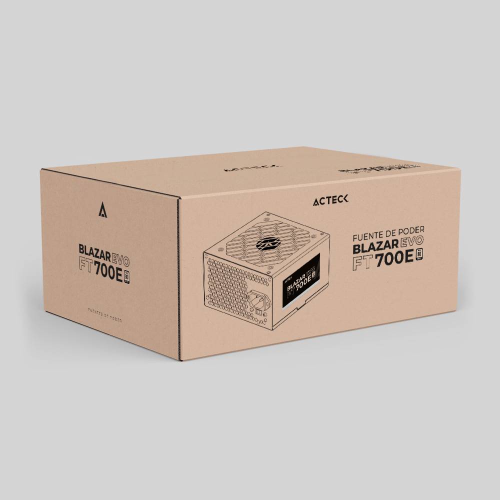Fuente De Poder Acteck Atx 700w 24 Pin 2 S-Ata Blazar Negro Es-05004