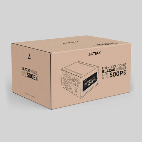 Fuente De Poder Acteck Blazar Ft500P Atx500W 2Xmolex 4 Pin + 1X Negro