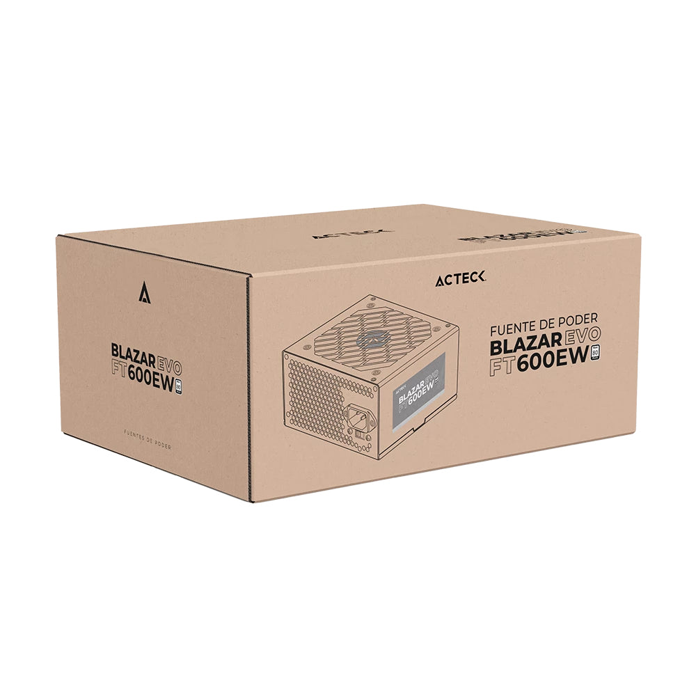 Fuente De Poder Acteck Ft600Ew Blazar Evo 600W 1Xatx 20+4 Blanco