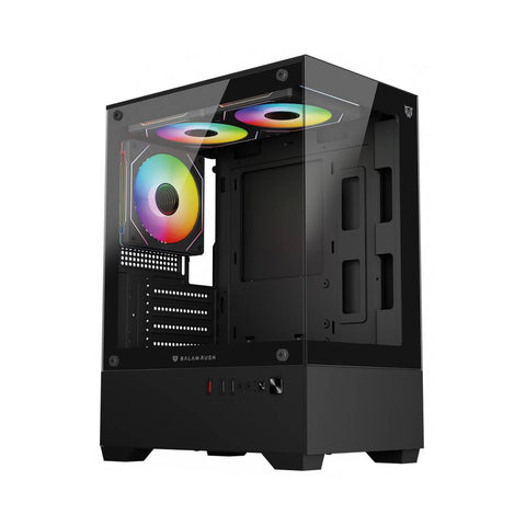 Gabinete Mini Torre Nitrox Glow Crystal 4700C - Panel Lateral de Cristal Templado - Diseño Compacto y Luminoso - Nuevo