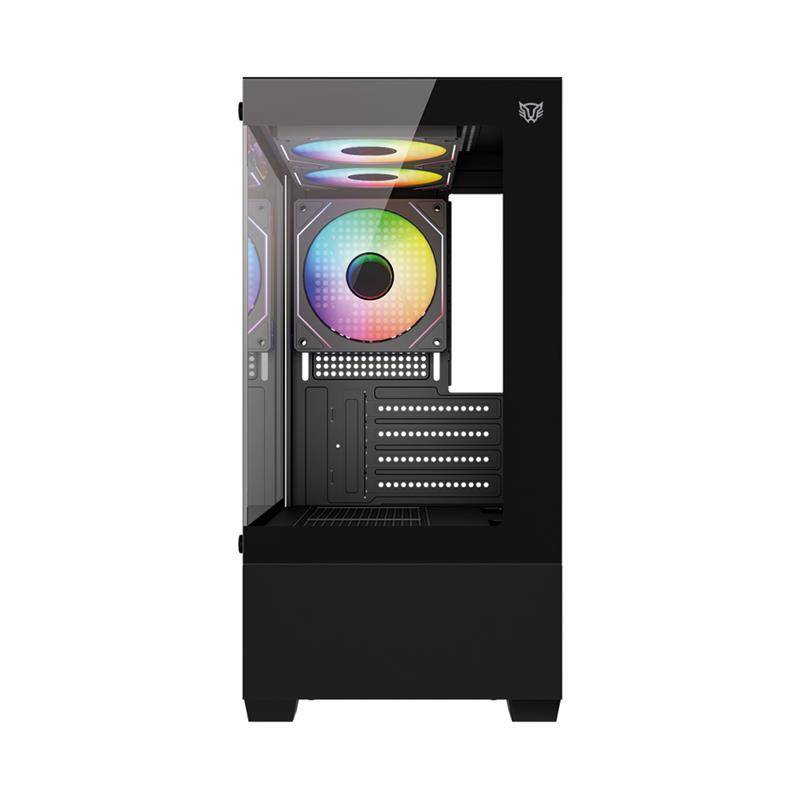 Gabinete Mini Torre Nitrox Glow Crystal 4700C - Panel Lateral de Cristal Templado - Diseño Compacto y Luminoso - Nuevo