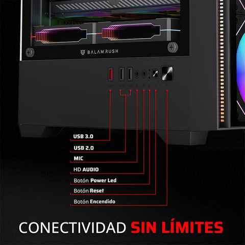 Gabinete Mini Torre Nitrox Edge Pro Crystal 4900C - Factor Mini ITX con Panel de Cristal - Diseño Compacto y Elegante