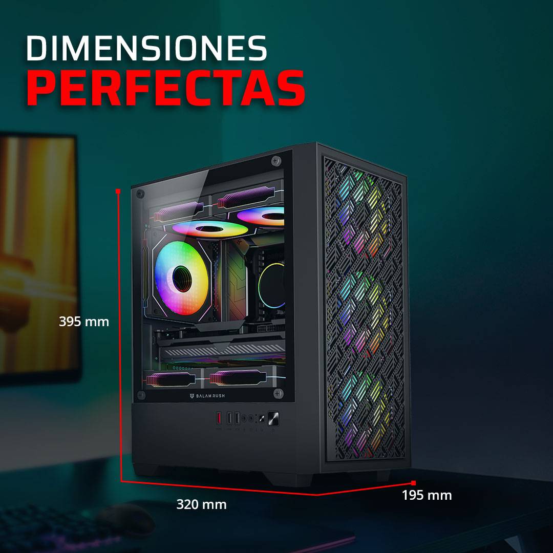 Gabinete Mini Torre Nitrox Edge Aircool 4700A - Factor Mini ITX de Alto Flujo de Aire - Refrigeración Óptima