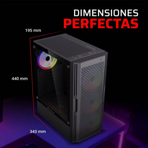 Gabinete Gamer Media Torre Balam Rush Dragonfly Ventra GM570 - Soporte ATX, Micro ATX y Mini ITX - Excelente Flujo de Aire