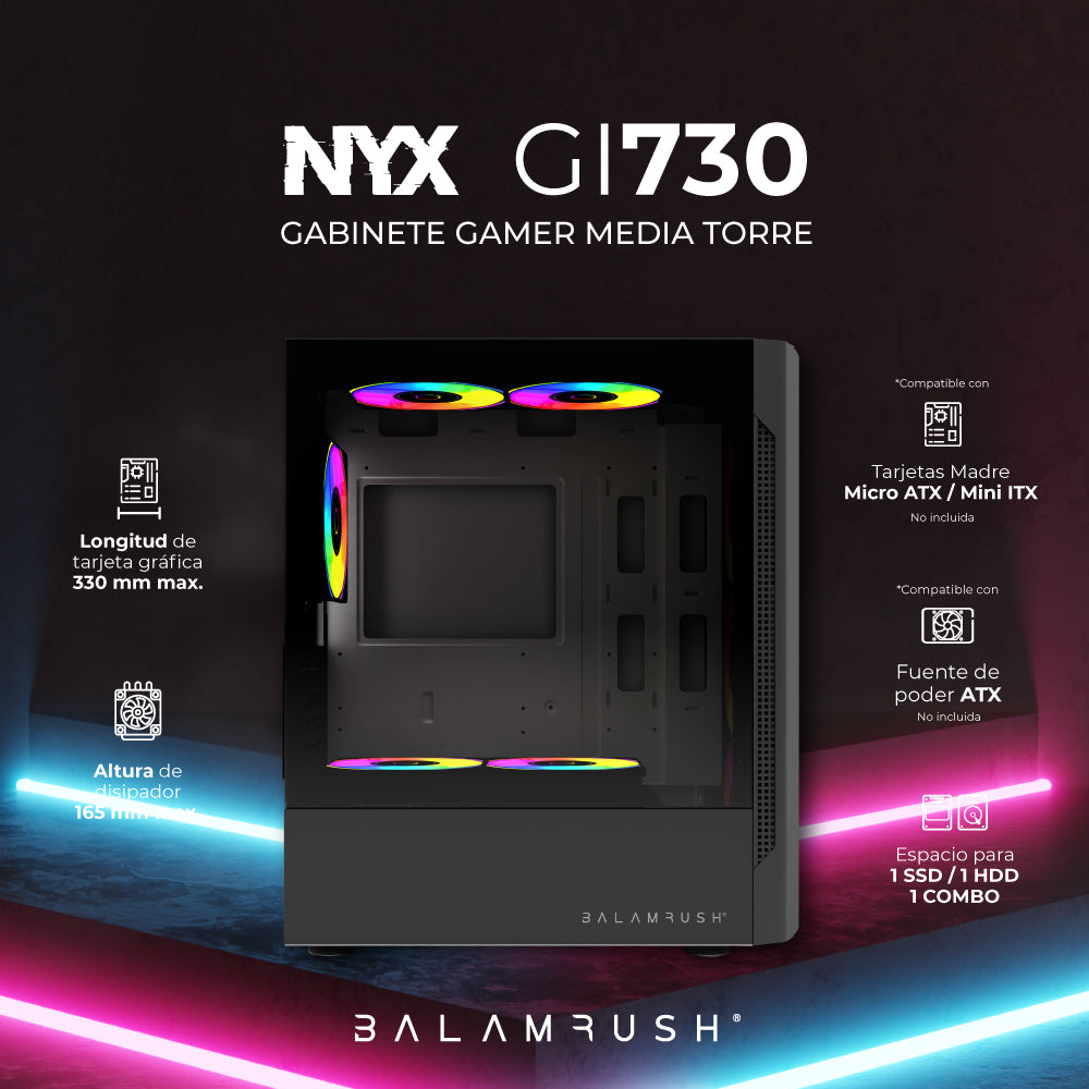 Gabinete Media Torre NYX GI730 Azender Series