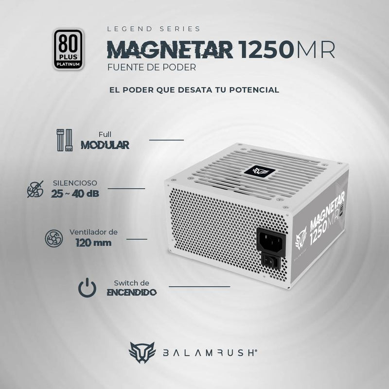 Fuente de Poder 1250W 80 Plus Platino BALAM RUSH  MAGNETAR 1250MR LEGEND SERIES -