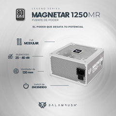 Fuente de Poder 1250W 80 Plus Platino BALAM RUSH  MAGNETAR 1250MR LEGEND SERIES -