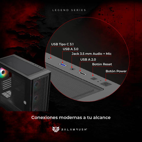 Gabinete Gamer Mini Torre  Carbono Twin Mate 6000 Legend Series
