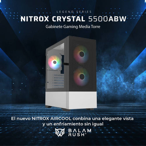 Gabinetes Gaming Balam Rush Nitrox Aircool  5500ABW Legend Series