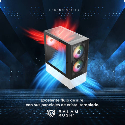 Gabinetes Gaming Balam Rush Nitrox Crystal  5500CBW Legend Series