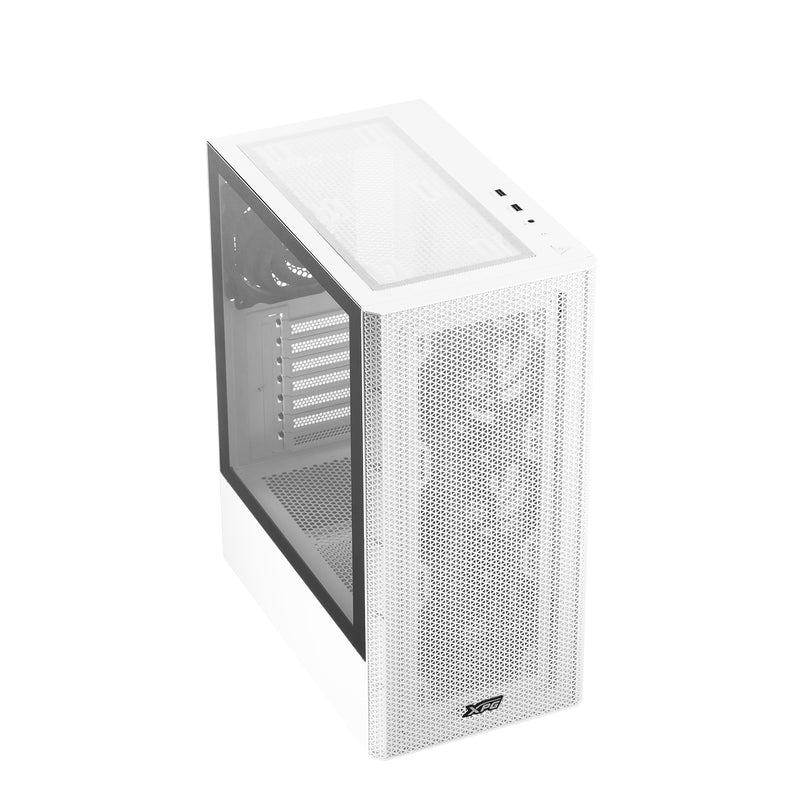 Gabinete GAMER XPG VALOR MESH Media torre (ATX - Micro-ATX y Mini-ITX) Panel lateral vidrio templado. Filtro polvo extraible. BLANCO. VALORMESHMT-WHCWW