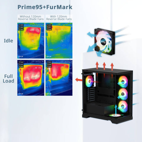 Gabinete Gamer XPG Invader X Negro - Vidrio Templado Frontal/Lateral con Ventiladores - Diseño Imponente y Ventilado - Nuevo