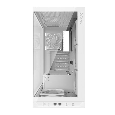 Gabinete Gamer XPG Invader X Blanco - Vidrio Templado Frontal/Lateral con Ventiladores - Vista Panorámica Espectacular - Nuevo