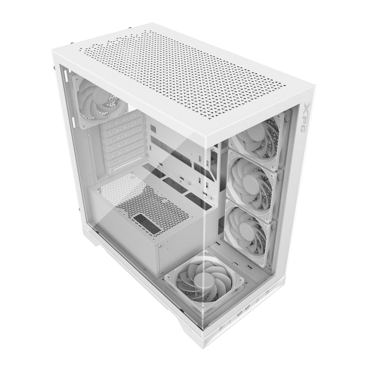 Gabinete Gamer XPG Invader X Blanco - Vidrio Templado Frontal/Lateral con Ventiladores - Vista Panorámica Espectacular - Nuevo