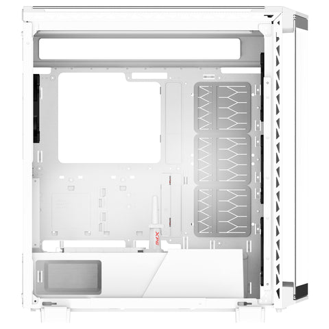 Gabinete Gamer XPG Battlecruiser II Blanco - Media Torre con 4 Vidrios Templados y 4 Fanes - Espacio Amplio y Flujo Premium - Nuevo