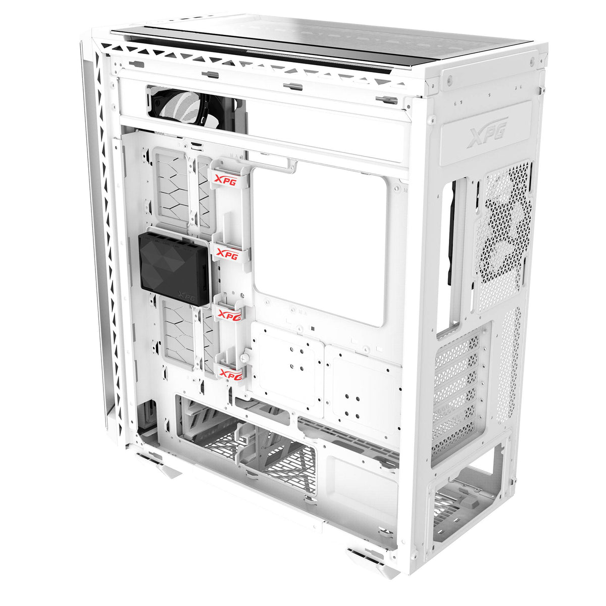 Gabinete Gamer XPG Battlecruiser II Blanco - Media Torre con 4 Vidrios Templados y 4 Fanes - Espacio Amplio y Flujo Premium - Nuevo
